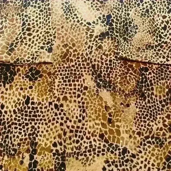 Chicos size 3 animal print lightweight v neck sweater with sequins - Picture 6 of 6